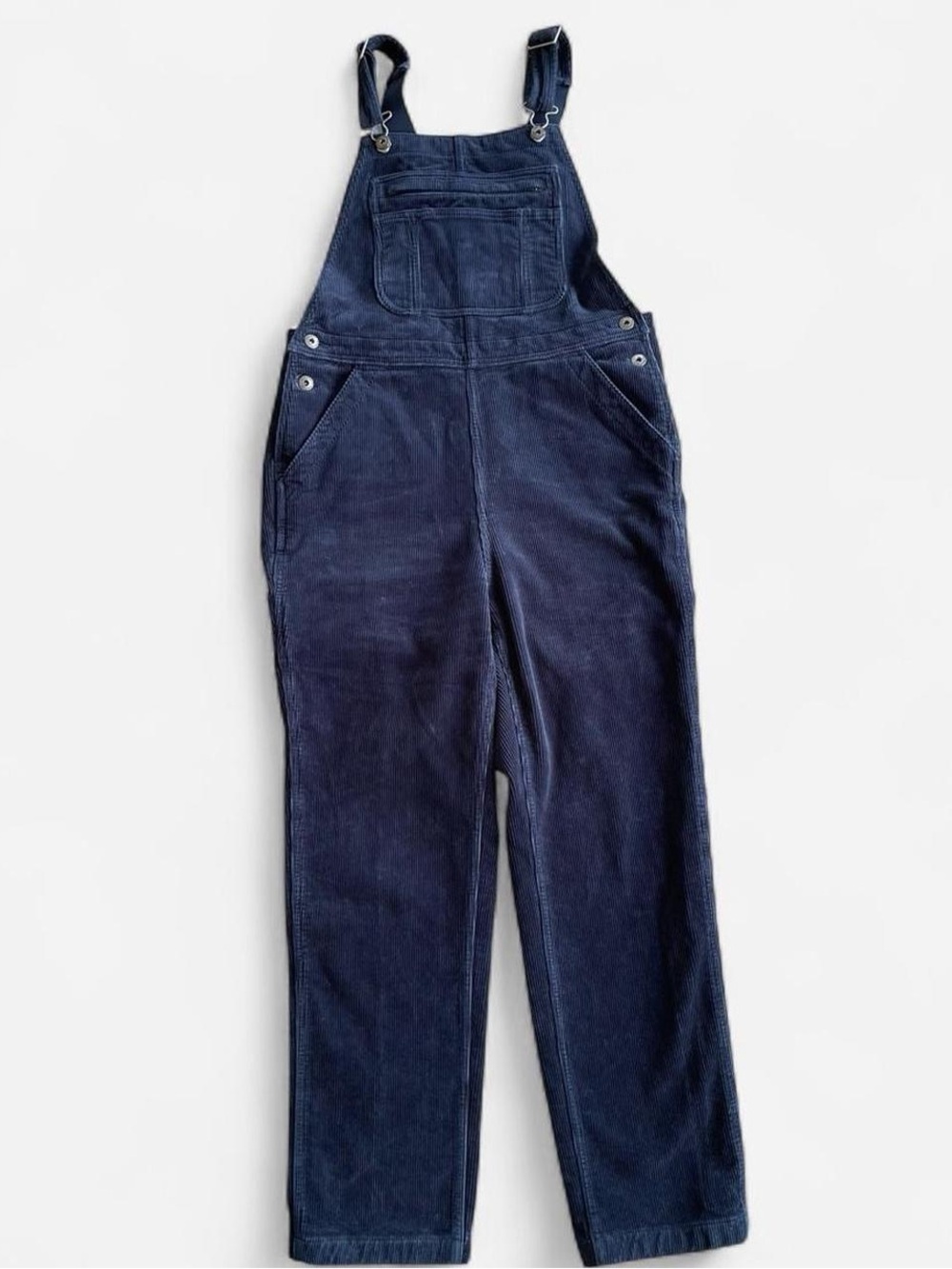 Duluth Navy Blue Corduroy Straight Leg Bib Overalls with Adjustable Straps Sz 8 - Picture 2 of 7